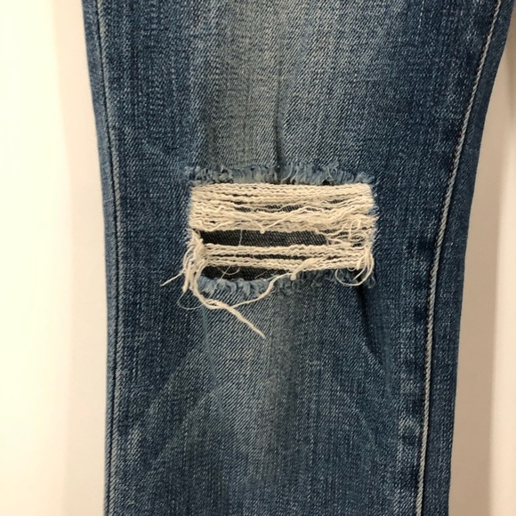 Frame 26x28 Le High Straight Distressed Raw Hem Merry Jeans Straight Leg 0636 - Picture 4 of 13